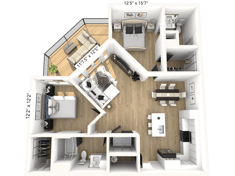 BB2 Floor Plan at Avant & Avant II, Carmel, IN, 46032